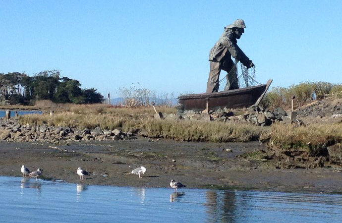 Laird, Water, Woodley Island Marina Fisherman Sculpture
